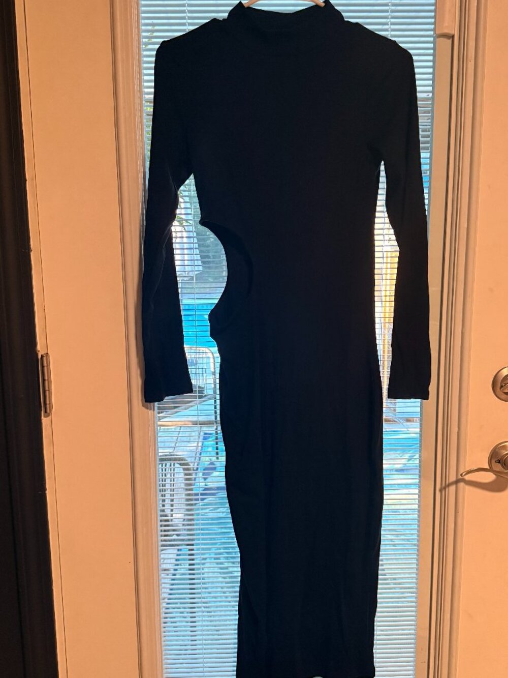 Zara Ribbed Cutout Midi Dress